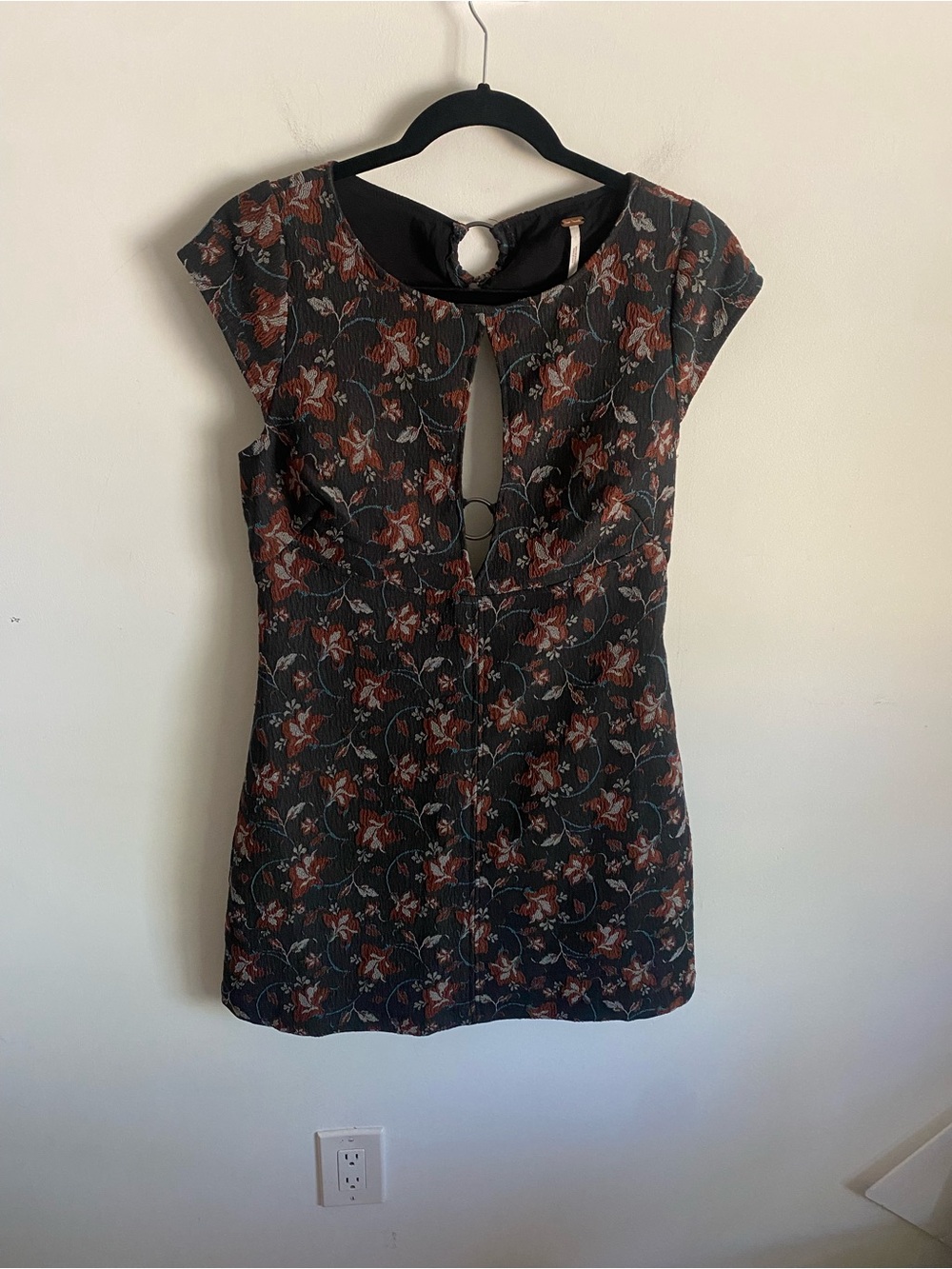 Free People Black Floral Mini Dress